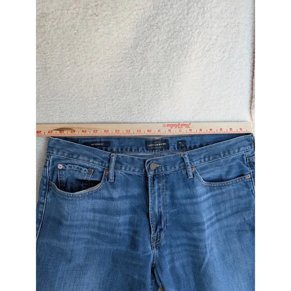 Lucky Brand 363 Straight Jeans Mens 38x24 Denim Medium Wash 5 Pocket